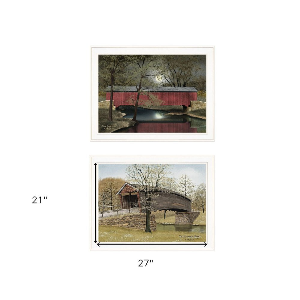 Set Of Two Bridge Collection I 1 White Framed Print Wall Art — view 3