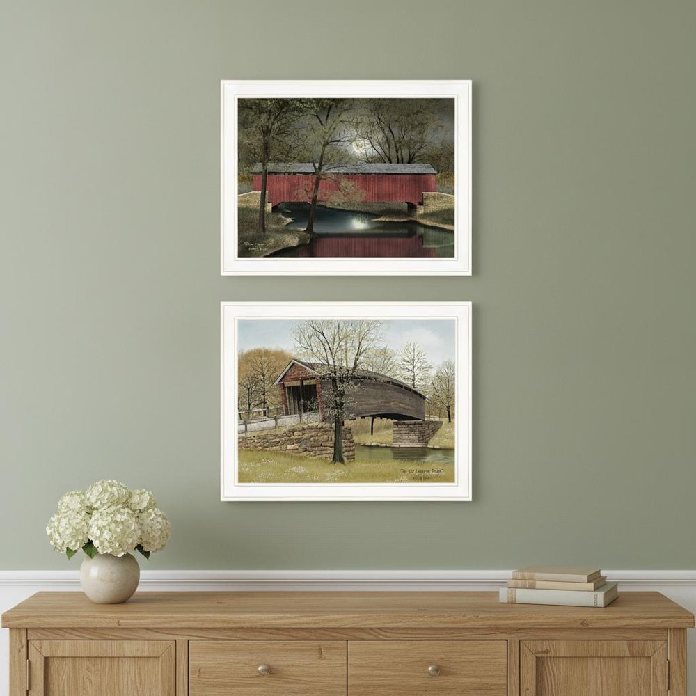 Set Of Two Bridge Collection I 1 White Framed Print Wall Art — view 4