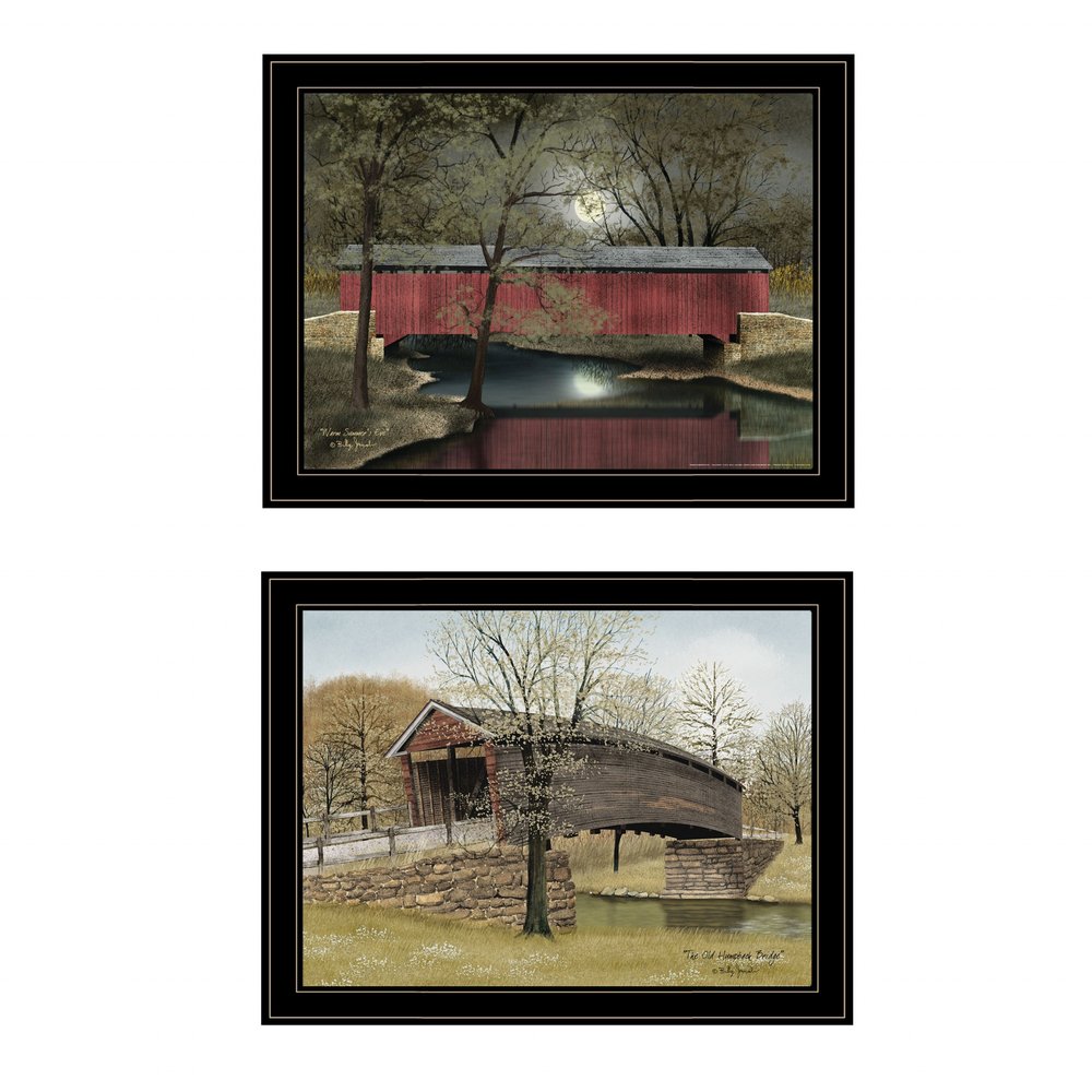 Set Of Two Bridge Collection I 2 Black Framed Print Wall Art — view 1