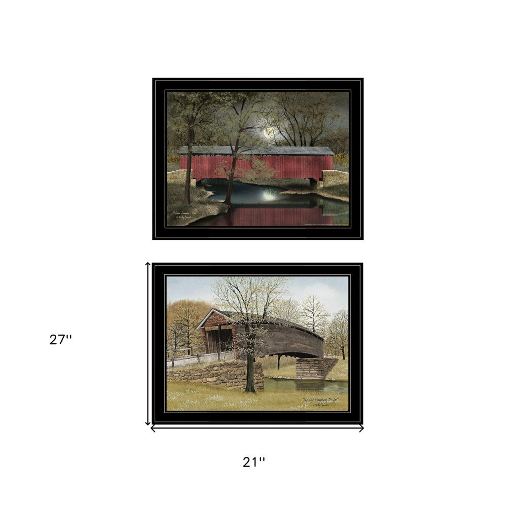 Set Of Two Bridge Collection I 2 Black Framed Print Wall Art — view 3