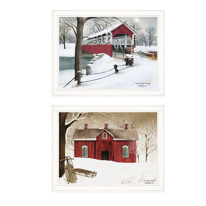 Set Of Two Crisp and New Fallen Snow 1 White Framed Print Wall Art HomeRoots