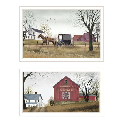 Set Of Two Goin to Market 1 White Framed Print Wall Art HomeRoots