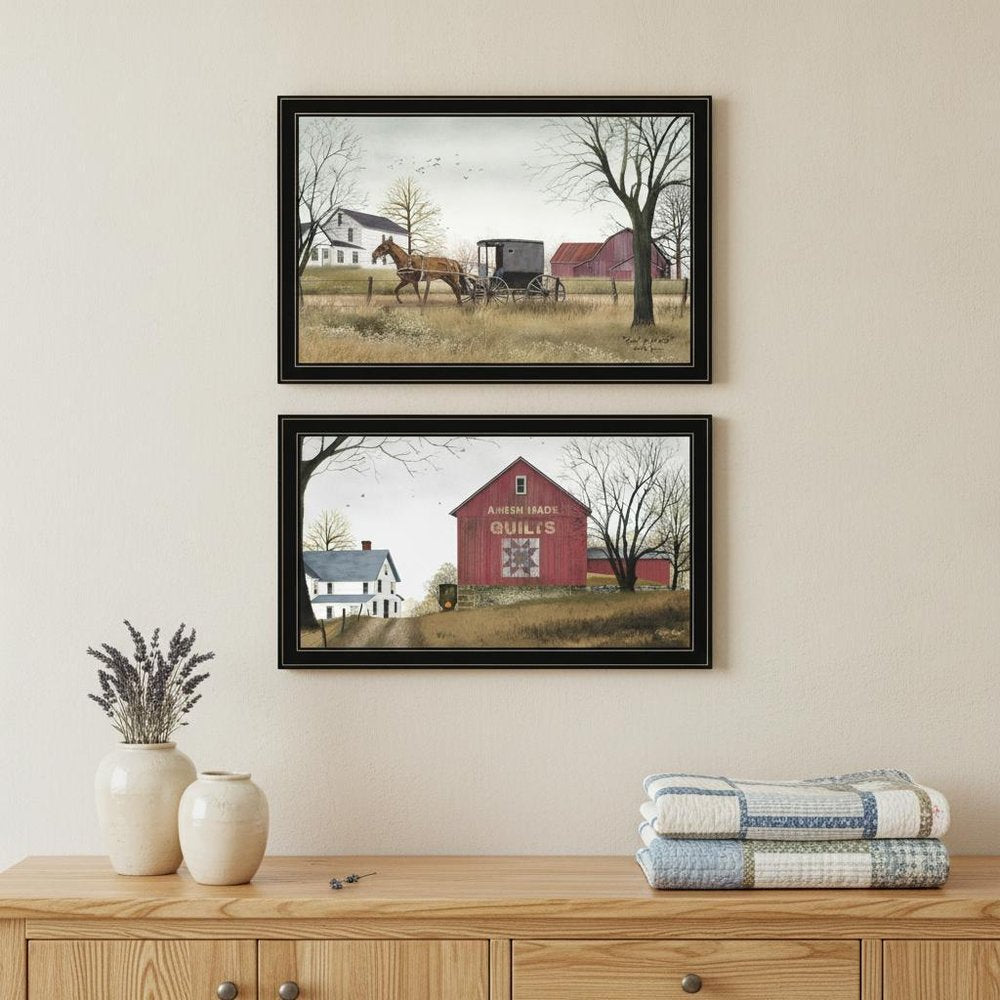 Set Of Two Goin to Market 2 Black Framed Print Wall Art HomeRoots