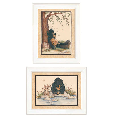 Set Of Two Gone Fishing 1 White Framed Print Wall Art HomeRoots