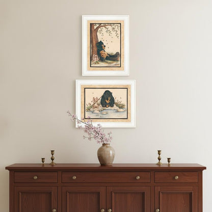 Set Of Two Gone Fishing 1 White Framed Print Wall Art HomeRoots