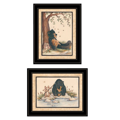 Set Of Two Gone Fishing 2 Black Framed Print Wall Art HomeRoots