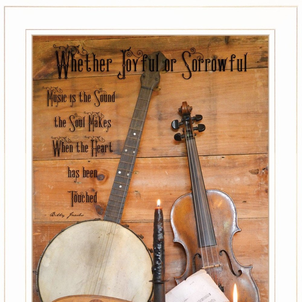Set Of Two Music or Nevermore 1 White Framed Print Wall Art HomeRoots