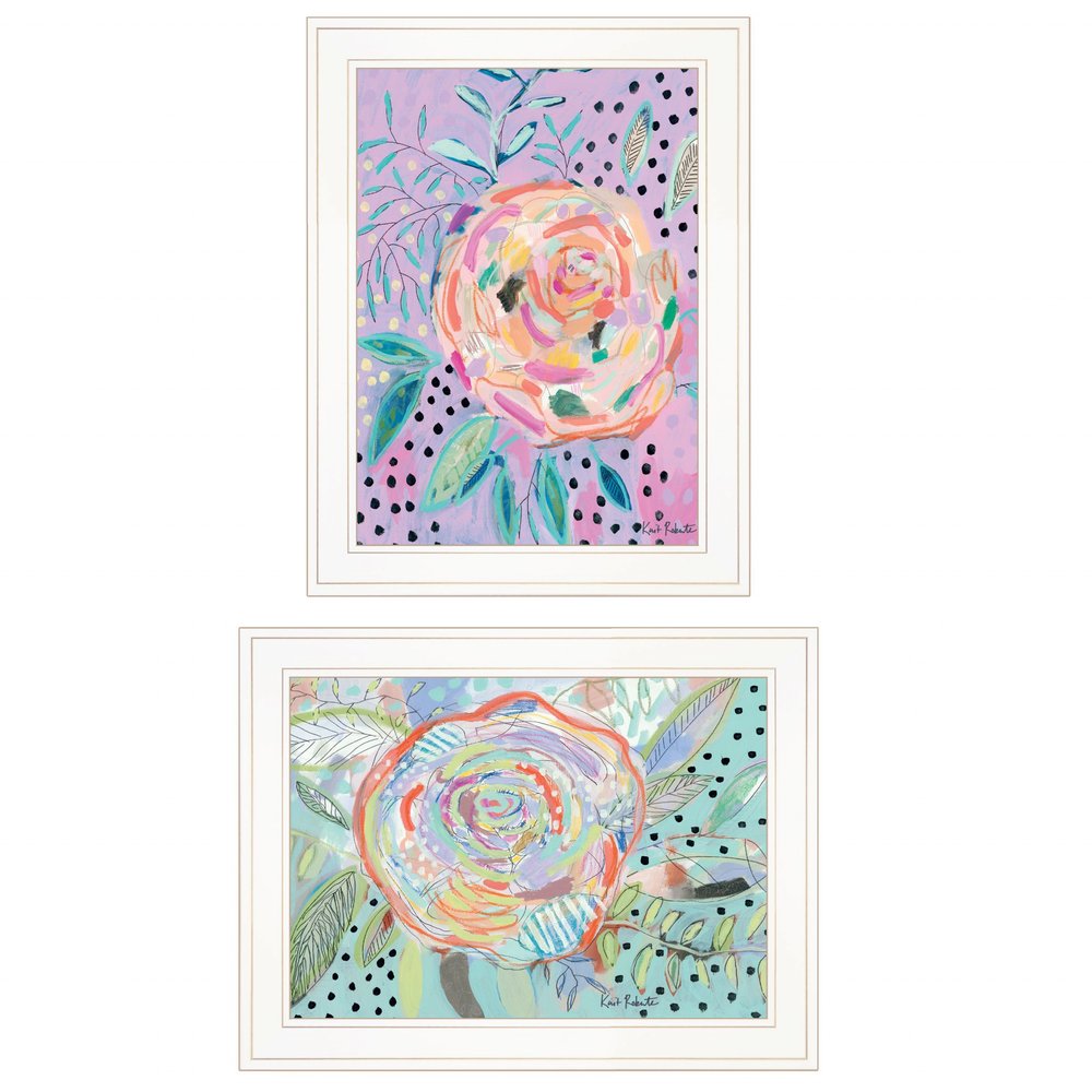 Set Of Two Bloom for Yourself 1 White Framed Print Wall Art HomeRoots