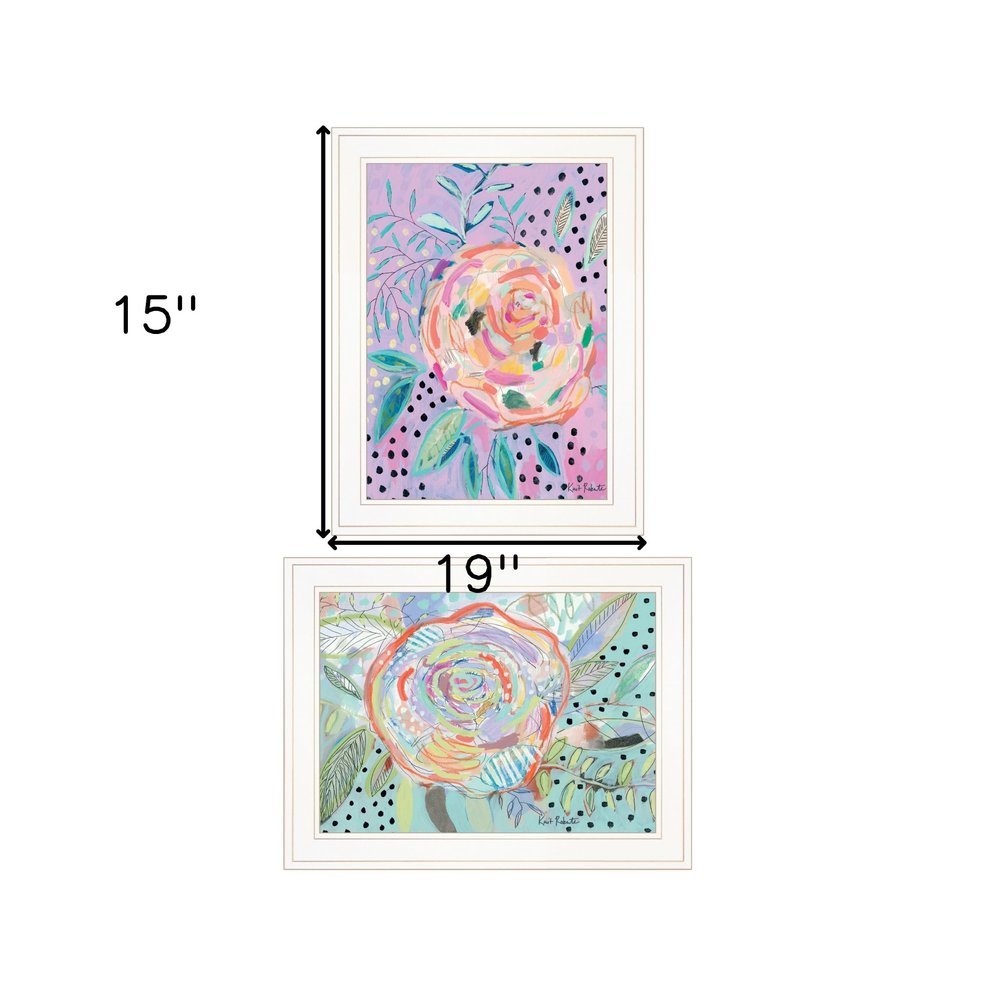 Set Of Two Bloom for Yourself 1 White Framed Print Wall Art HomeRoots