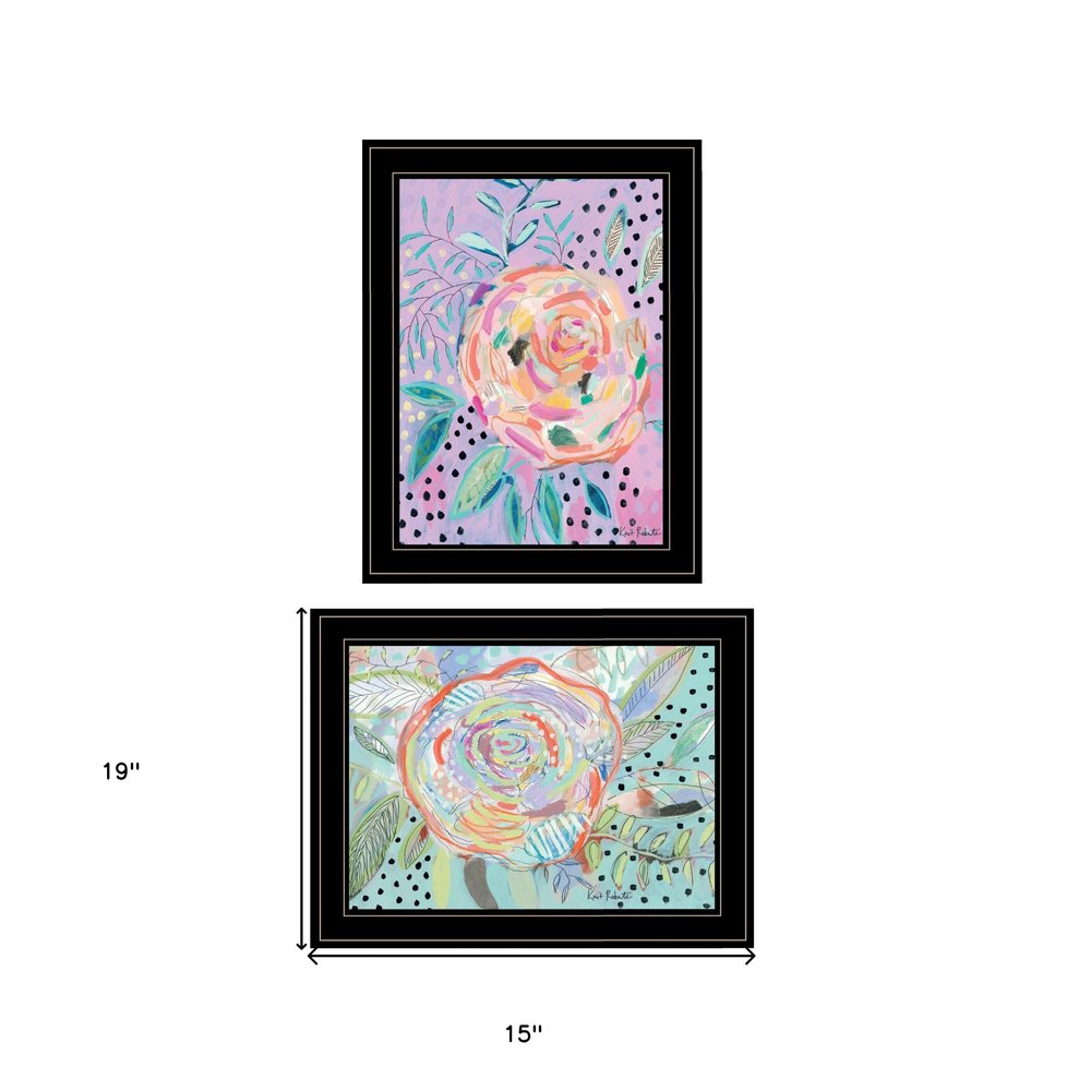 Set Of Two Bloom for Yourself 2 Black Framed Print Wall Art HomeRoots