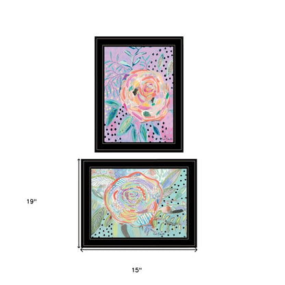 Set Of Two Bloom for Yourself 2 Black Framed Print Wall Art HomeRoots