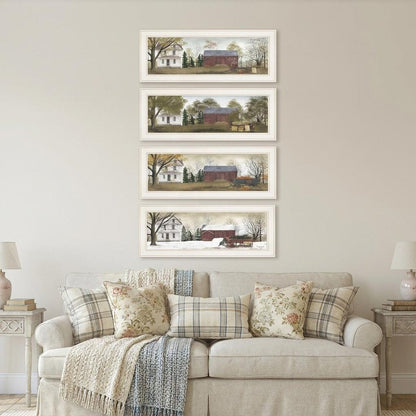 Set Of Four Seasons on the Farm White Framed Prints Wall Art HomeRoots