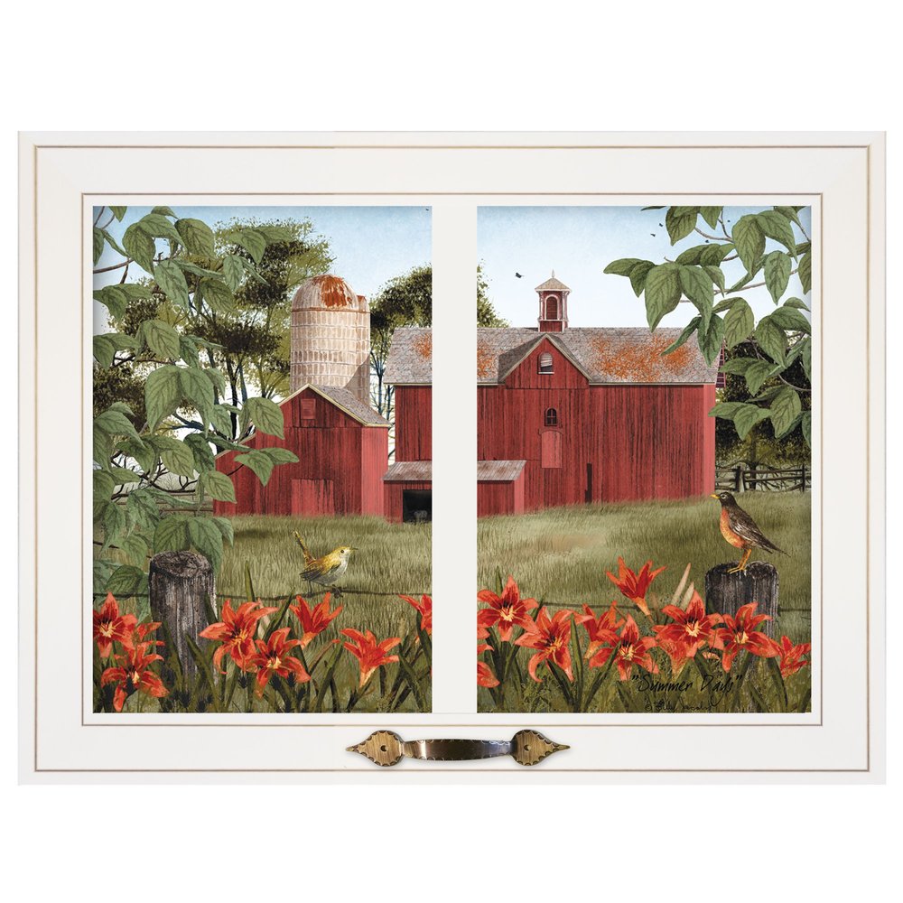 Summer Days Windowpane Style White Framed Print Wall Art HomeRoots