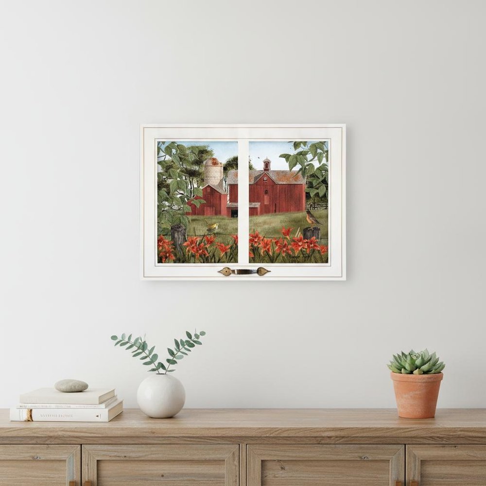 Summer Days Windowpane Style White Framed Print Wall Art HomeRoots