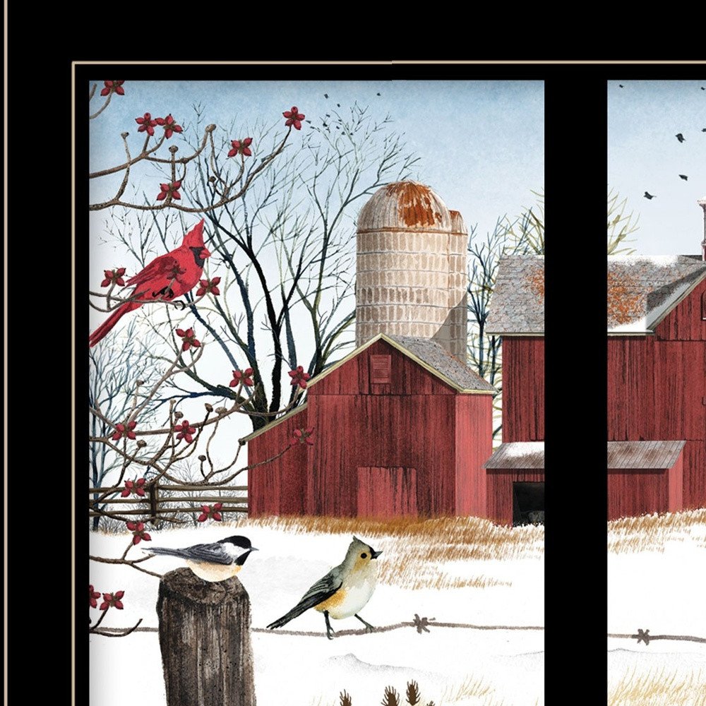 Winter Friends 6 Black Framed Print Wall Art — view 3