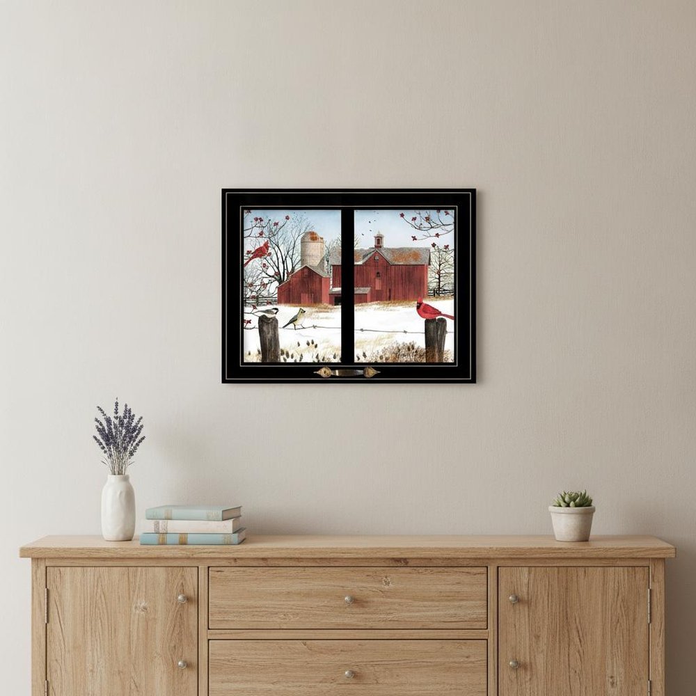 Winter Friends 6 Black Framed Print Wall Art — view 5