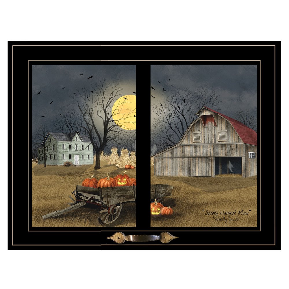Spooky Harvest Moon 7 Black Framed Print Kitchen Wall Art HomeRoots