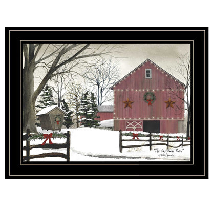 Christmas Barn 2 Black Framed Print Wall Art HomeRoots