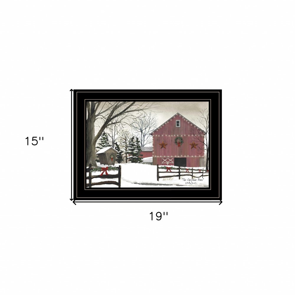 Christmas Barn 2 Black Framed Print Wall Art HomeRoots