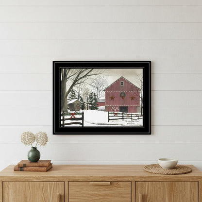 Christmas Barn 2 Black Framed Print Wall Art HomeRoots