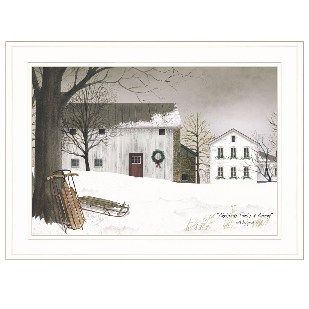 Christmas Time is coming 1 White Framed Print Wall Art — view 1