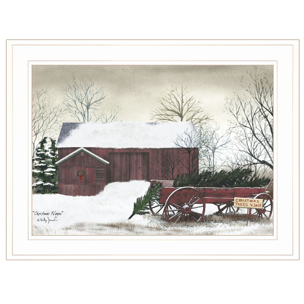 Christmas Wagon 1 White Framed Print Wall Art — view 2