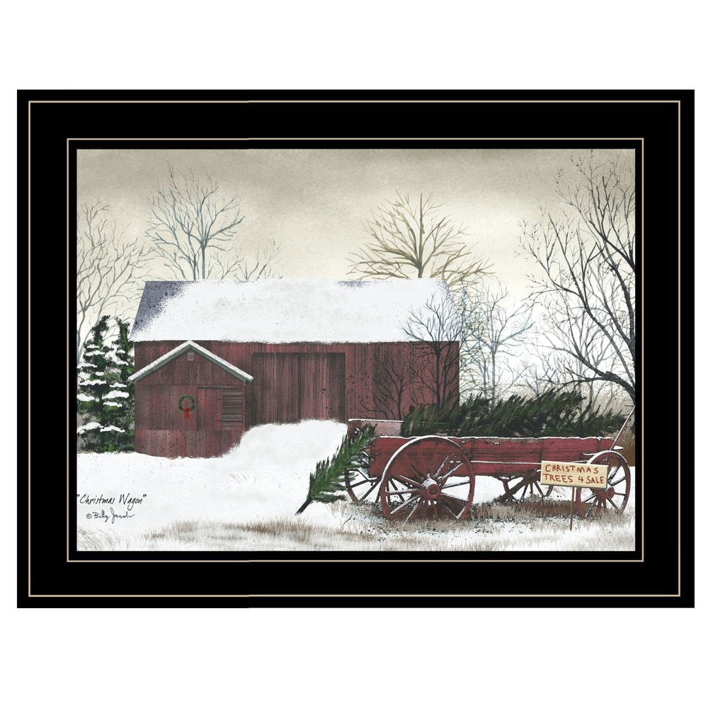 Christmas Wagon 2 Black Framed Print Wall Art — view 1