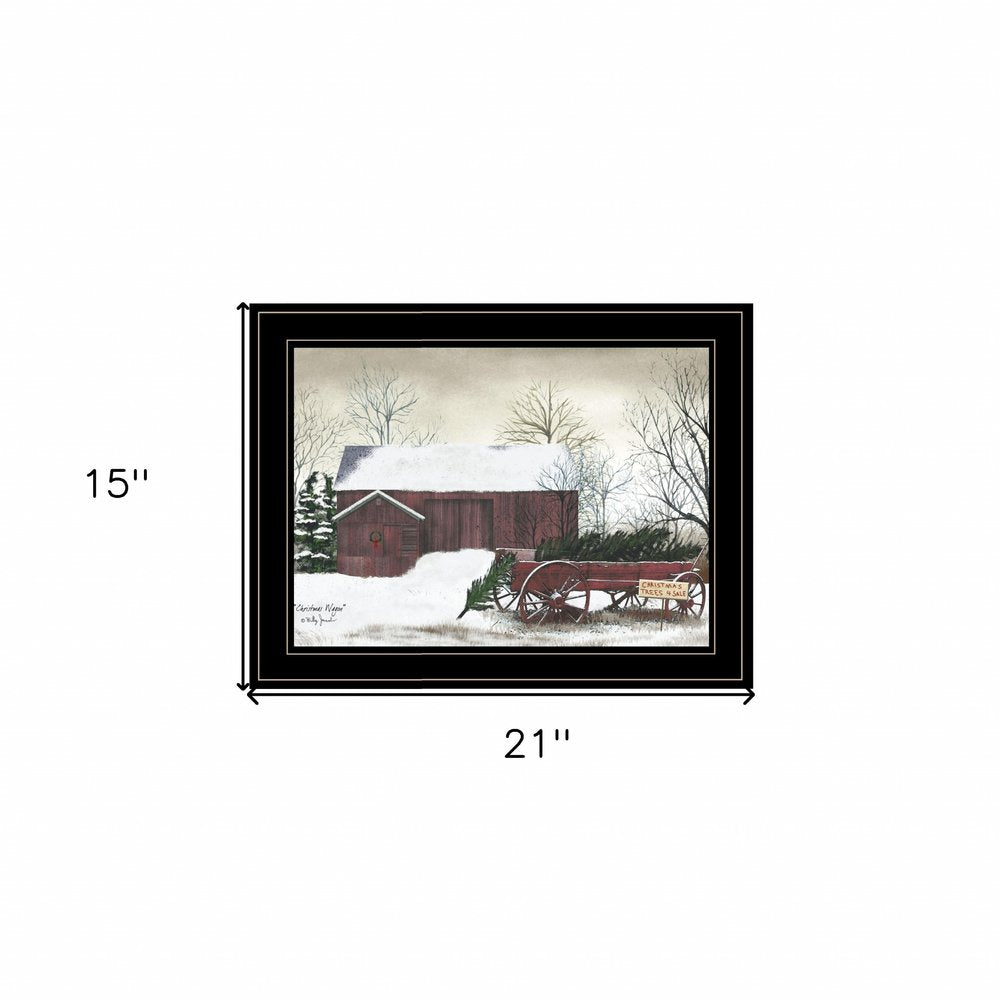 Christmas Wagon 2 Black Framed Print Wall Art — view 3