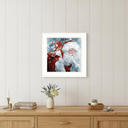 Santa with Presents 1 White Framed Print Wall Art HomeRoots