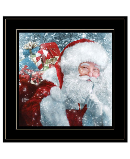 Santa with Presents 2 Black Framed Print Wall Art HomeRoots