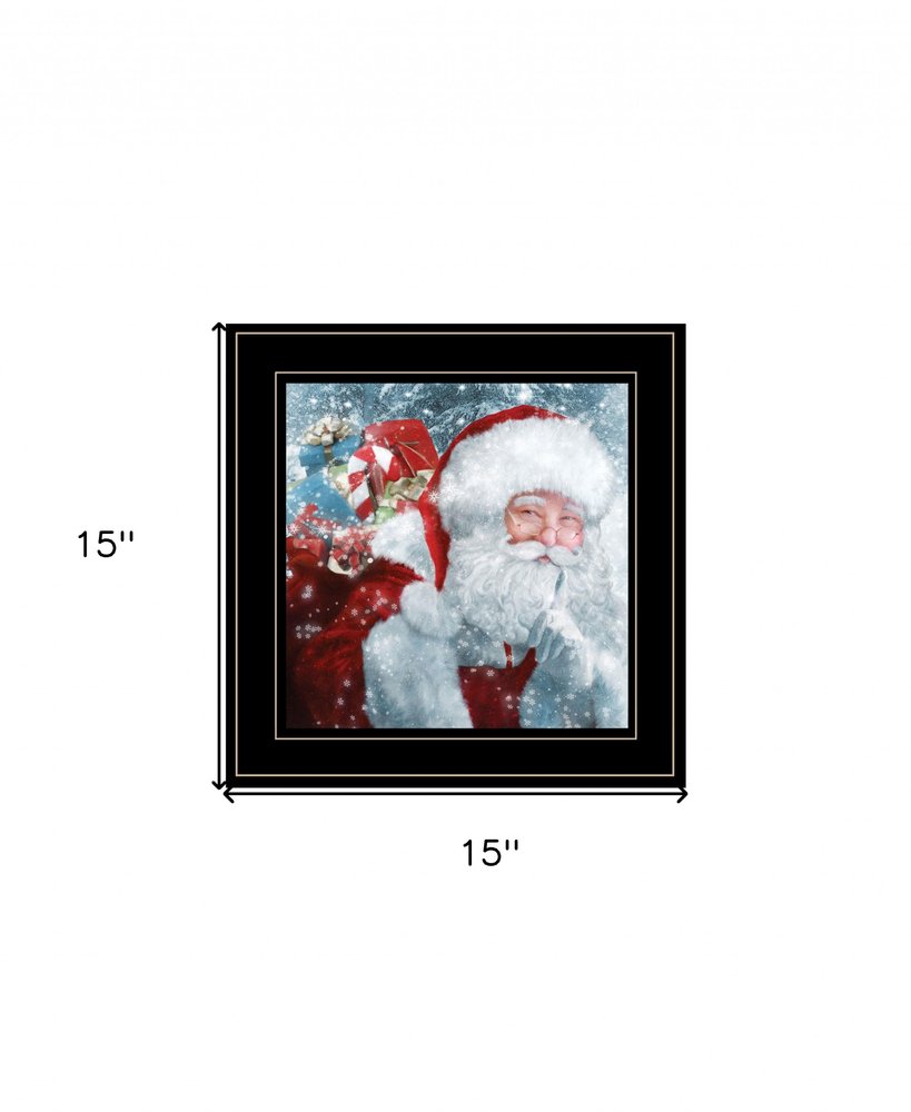 Santa with Presents 2 Black Framed Print Wall Art — view 3