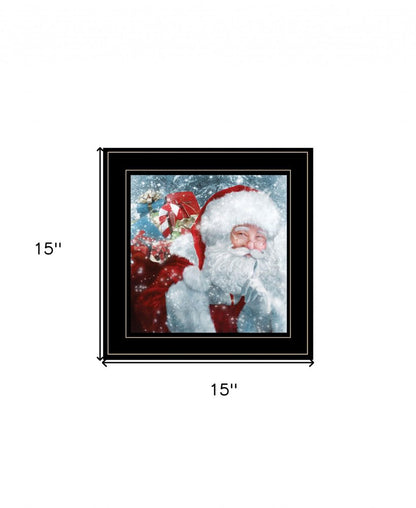 Santa with Presents 2 Black Framed Print Wall Art HomeRoots