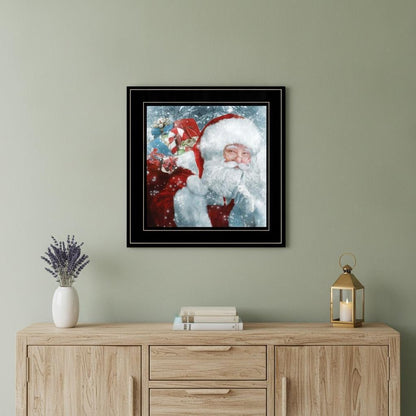 Santa with Presents 2 Black Framed Print Wall Art HomeRoots