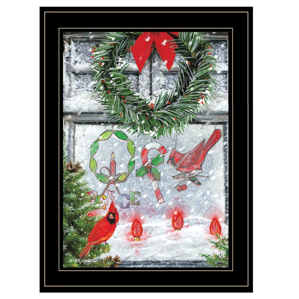 Christmas Peace 2 Black Framed Print Wall Art — view 1