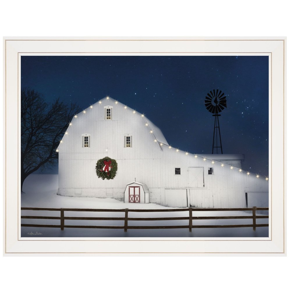 Christmas Starry Night 1 White Framed Print Wall Art HomeRoots