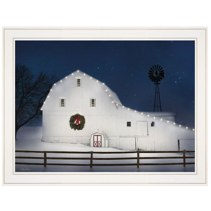 Christmas Starry Night 1 White Framed Print Wall Art HomeRoots