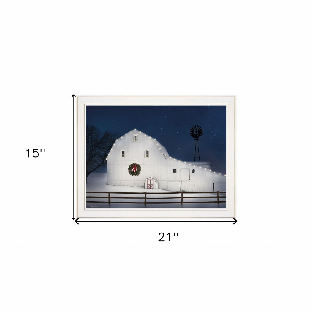 Christmas Starry Night 1 White Framed Print Wall Art — view 3