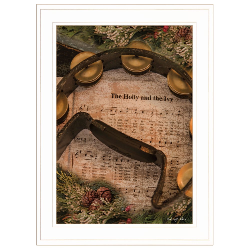 Holly and Ivy 1 White Framed Print Wall Art — view 1