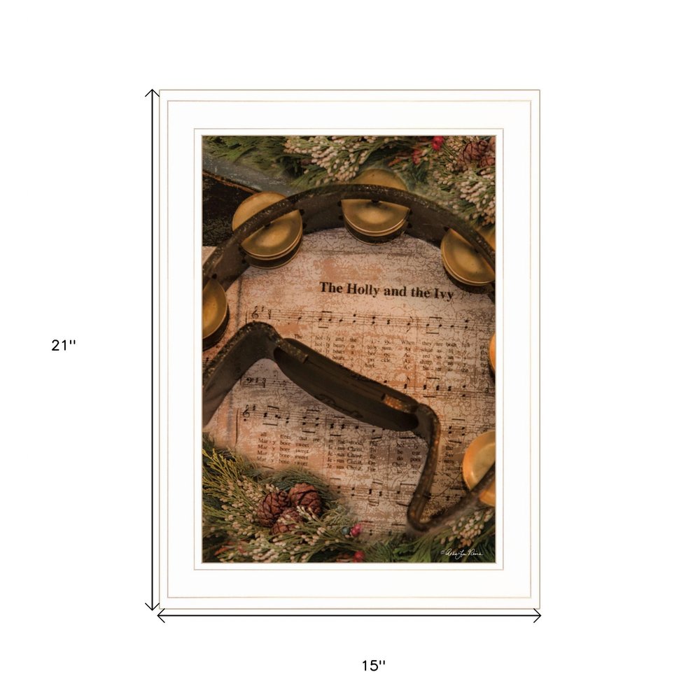 Holly and Ivy 1 White Framed Print Wall Art — view 4