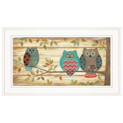 Three Wise Owls 2 White Framed Print Wall Art HomeRoots