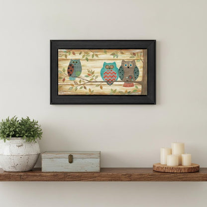 Three Wise Owls 3 Black Framed Print Wall Art HomeRoots