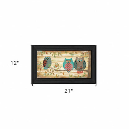 Three Wise Owls 3 Black Framed Print Wall Art HomeRoots