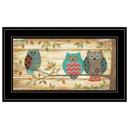 Three Wise Owls 4 Black Framed Print Wall Art HomeRoots