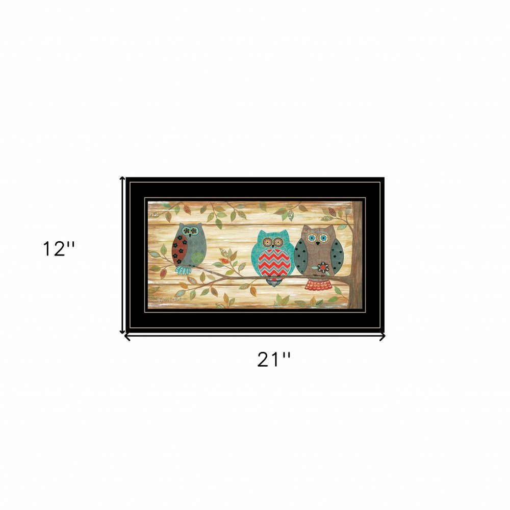 Three Wise Owls 4 Black Framed Print Wall Art HomeRoots