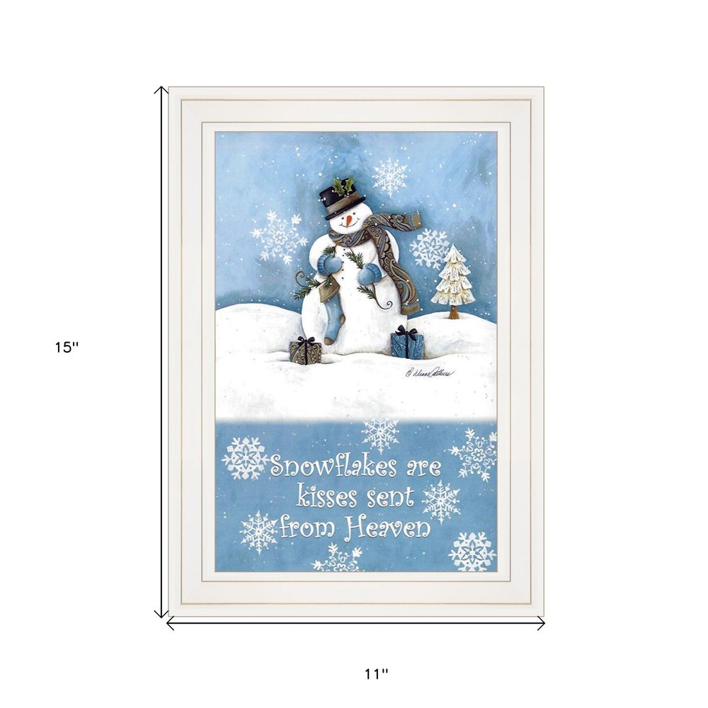 Trendy Snowman 1 White Framed Print Wall Art — view 3