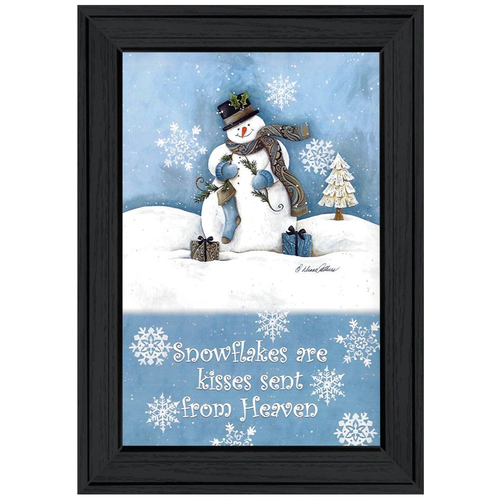 Trendy Snowman 2 Black Framed Print Wall Art — view 1