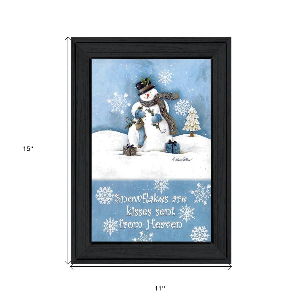Trendy Snowman 2 Black Framed Print Wall Art — view 3