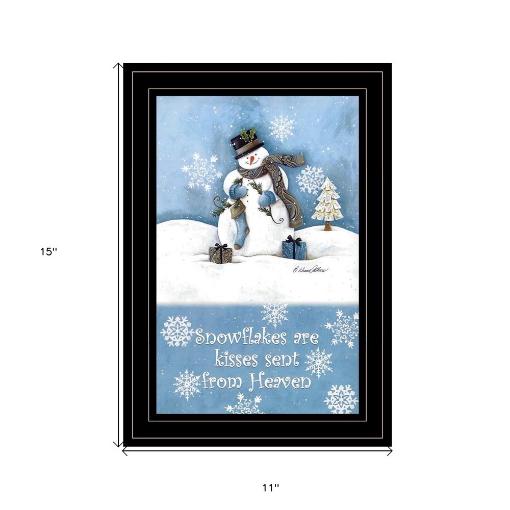 Trendy Snowman 3 Black Framed Print Wall Art HomeRoots