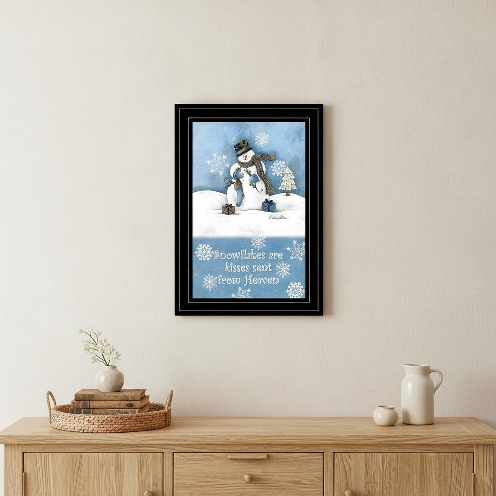 Trendy Snowman 3 Black Framed Print Wall Art HomeRoots