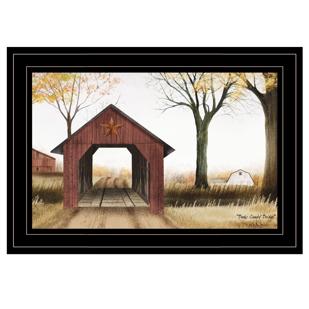 Bucks County Bridge 3 Black Framed Print Wall Art — view 1